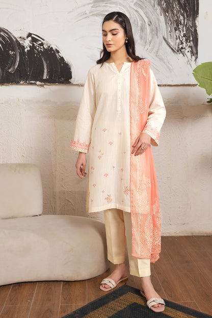 Embroidered Kurta Dupatta - 1087