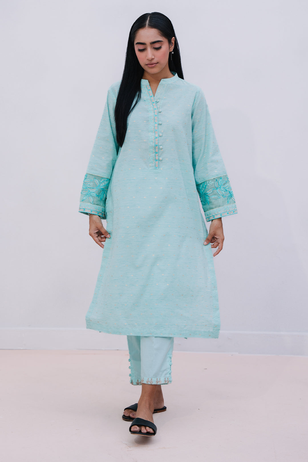 Embroidered Kurta Trouser - 1091