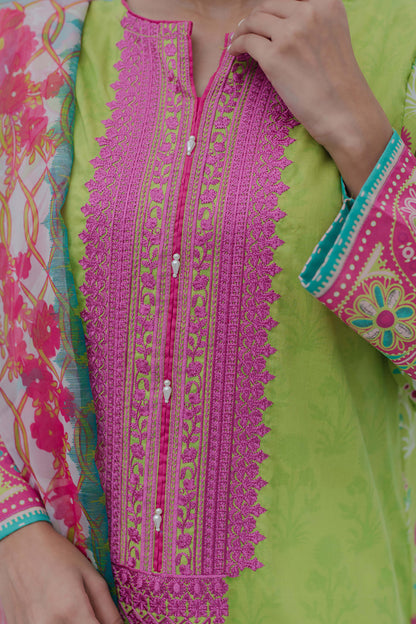 Embroidered Kurta Dupatta - 1102