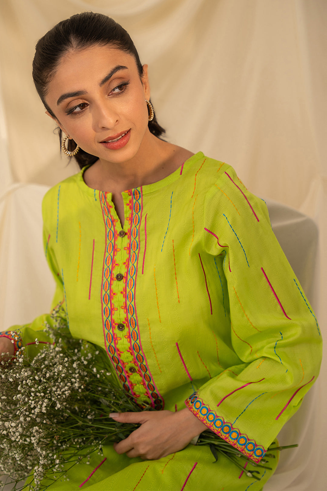 Embroidered Kurta Trouser - 1123