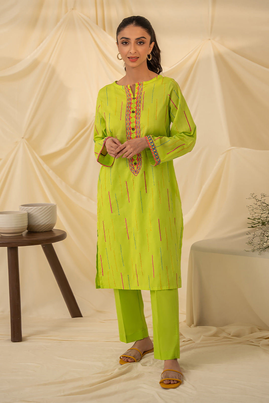 Embroidered Kurta Trouser - 1123