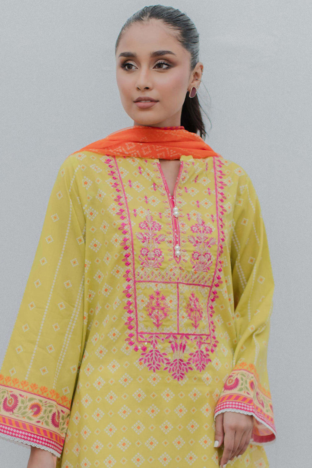 Embroidered Kurta Dupatta - 1125