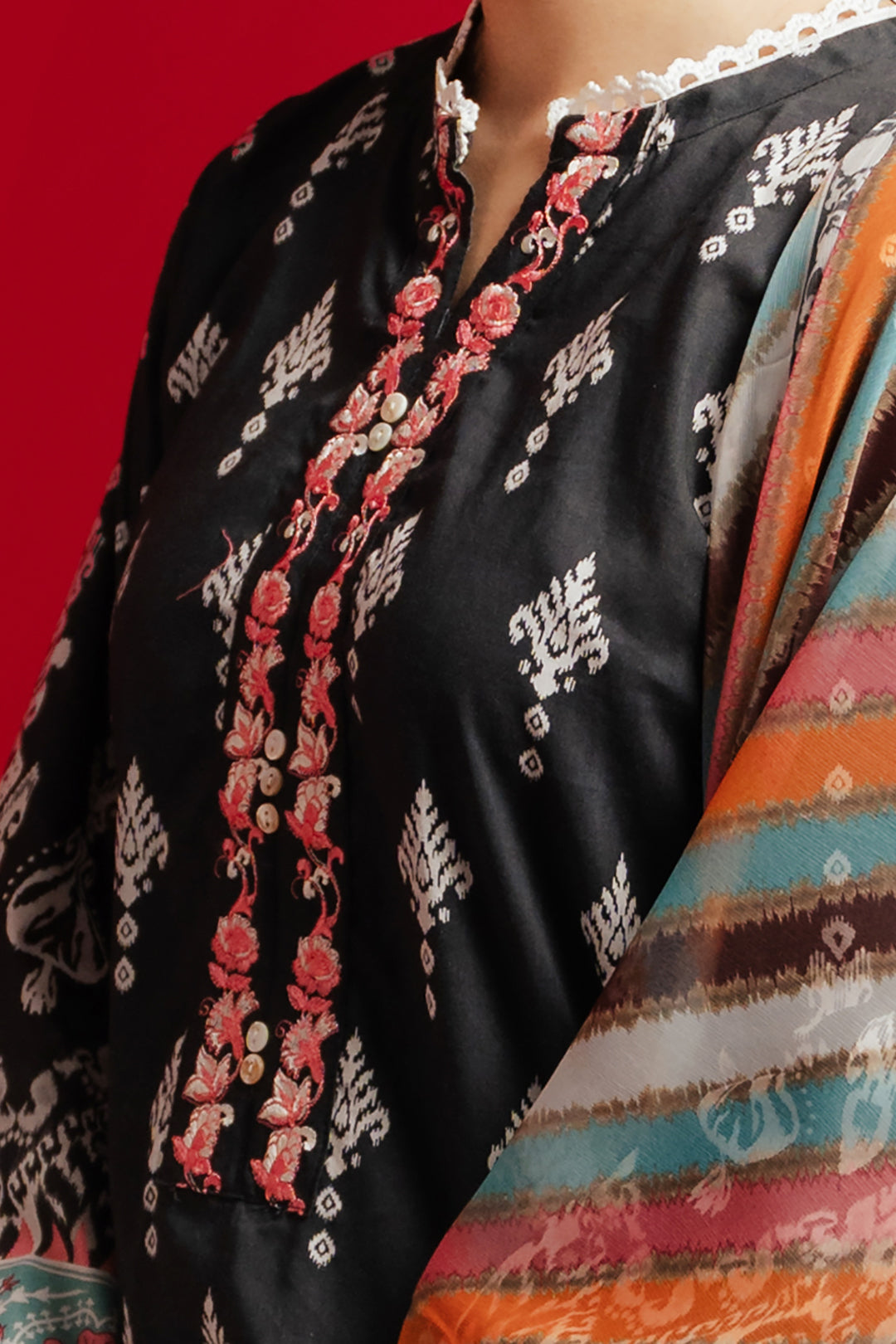 Embroidered Kurta Dupatta - 1180