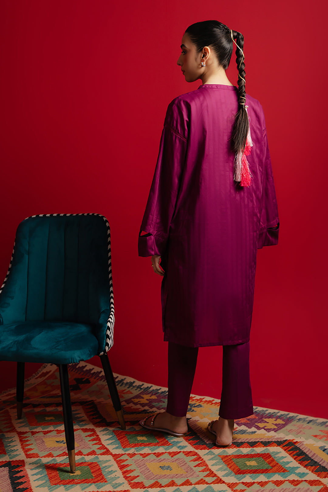 Embroidered Kurta Trouser - 1213