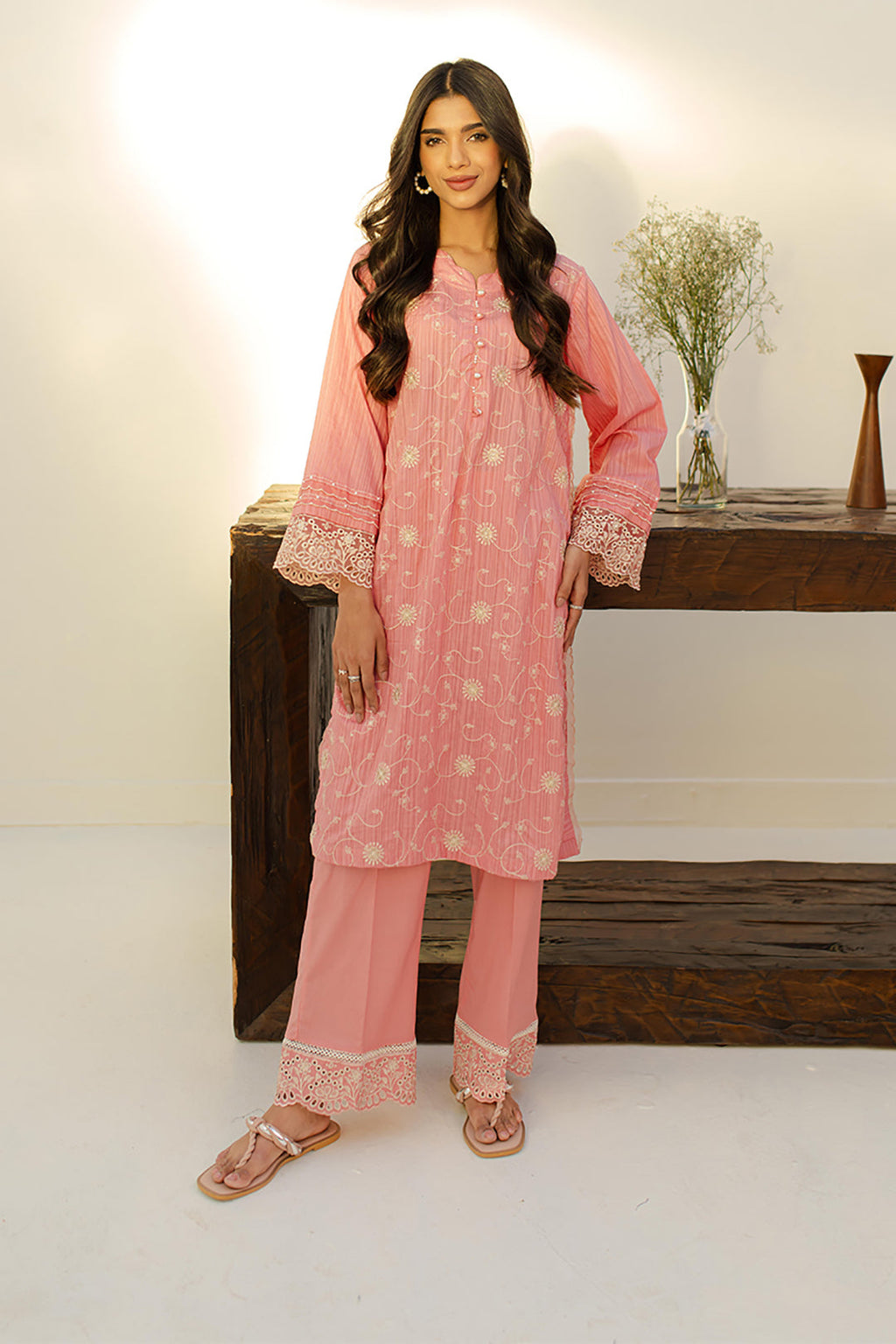 Embroidered Kurta Trouser - 1222