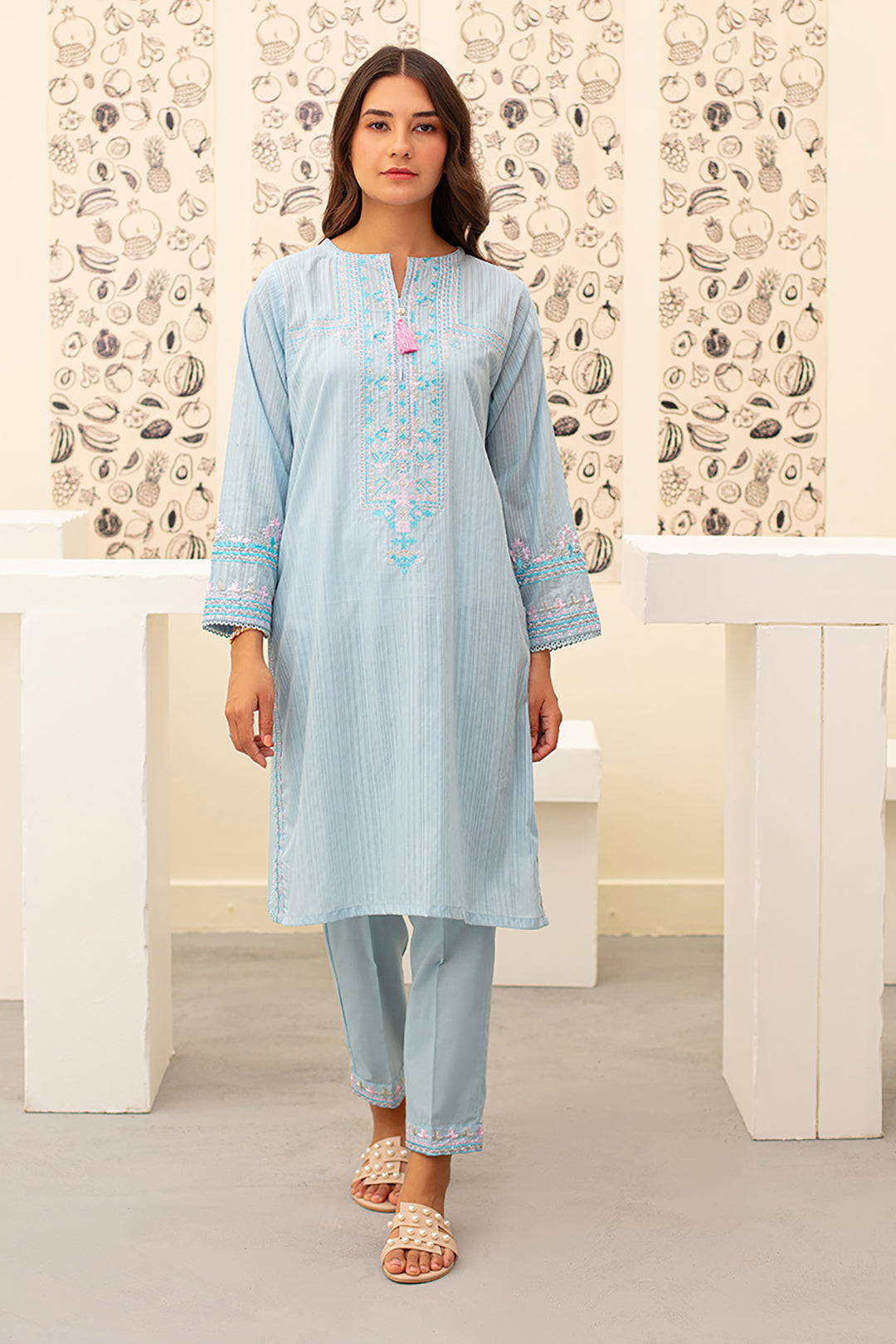 Embroidered Kurta Trouser - 1225