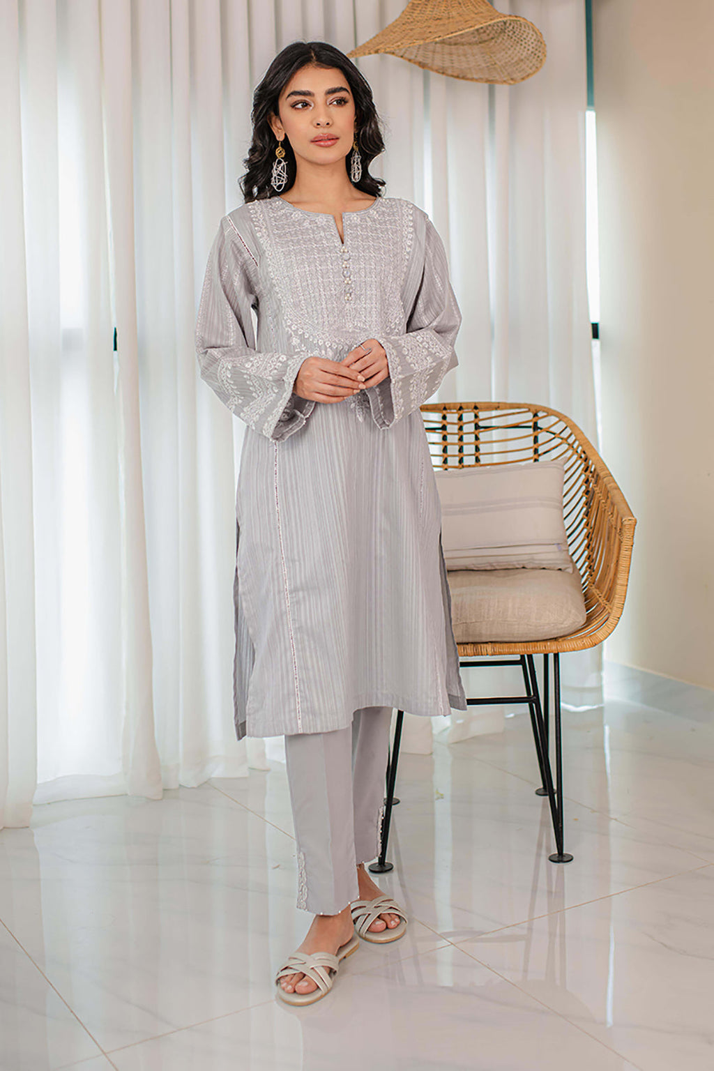 Embroidered Kurta Trouser - 1227