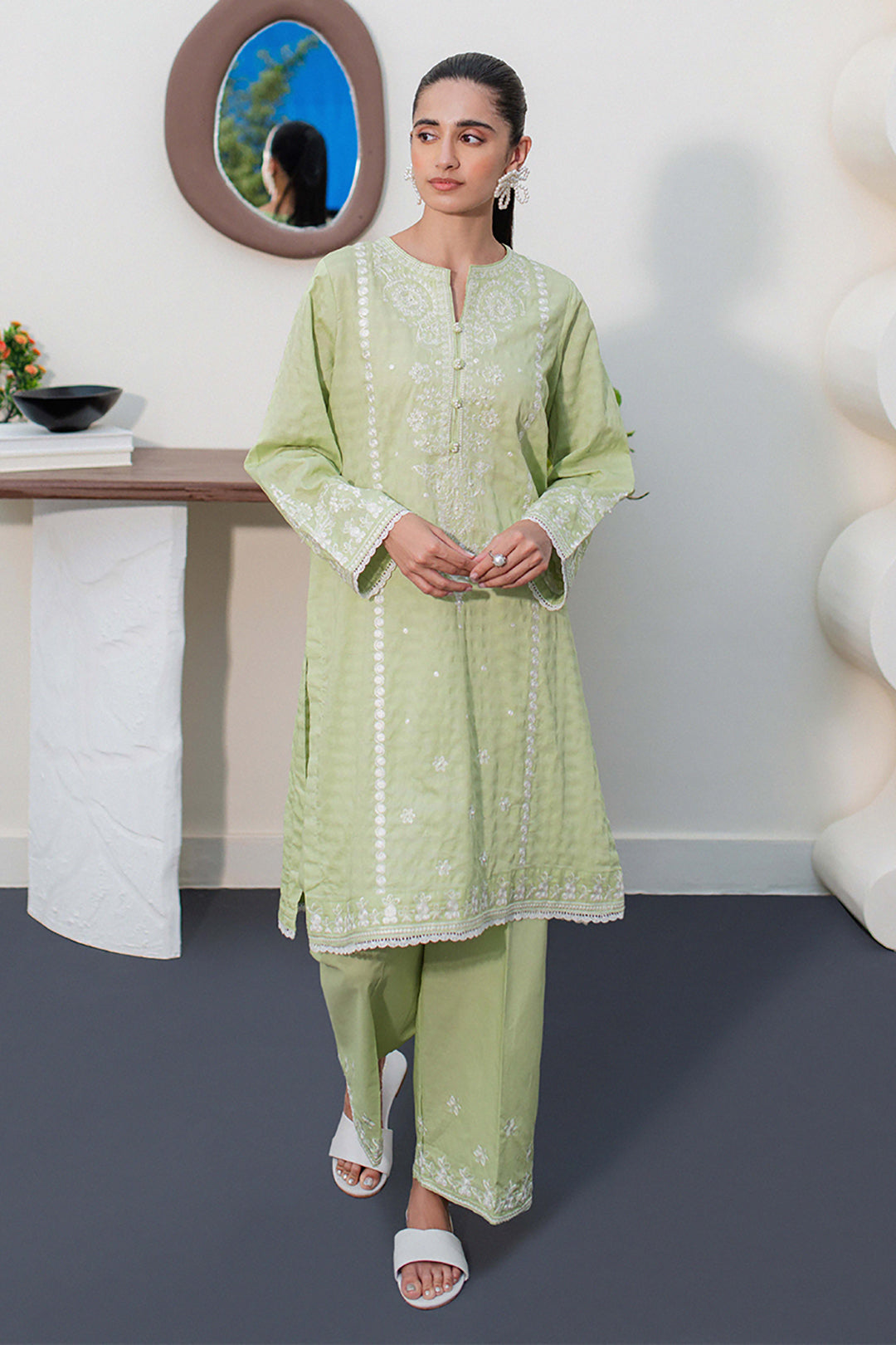 Embroidered Kurta Trouser - 1237