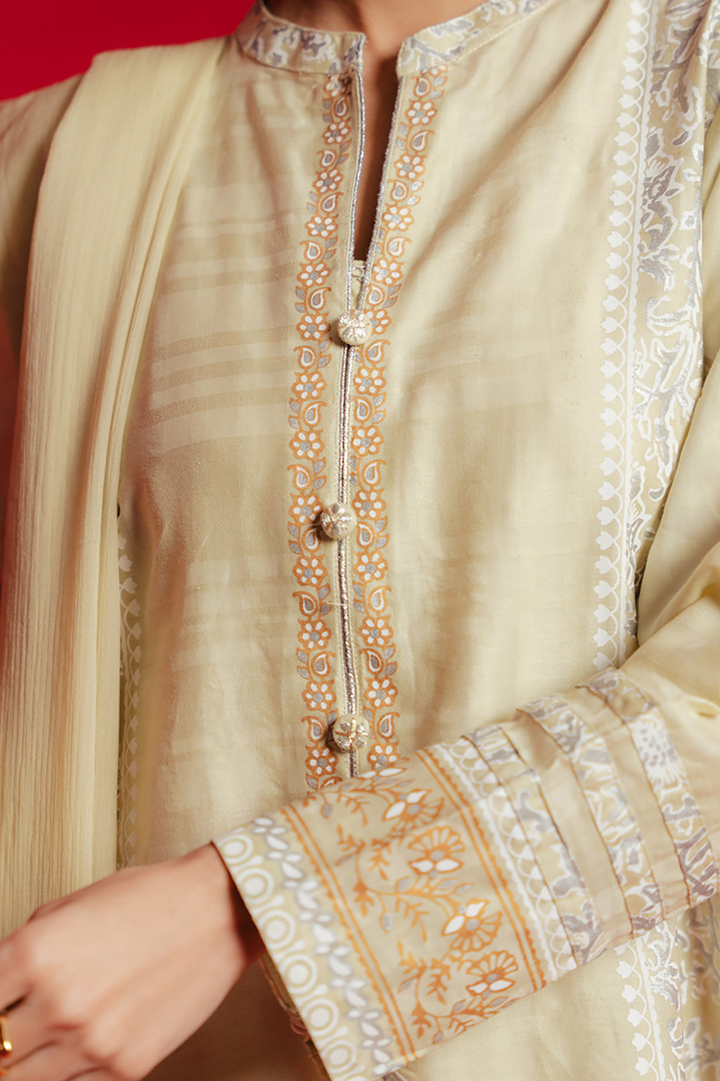 Embroidered Kurta Dupatta Trouser - 0978
