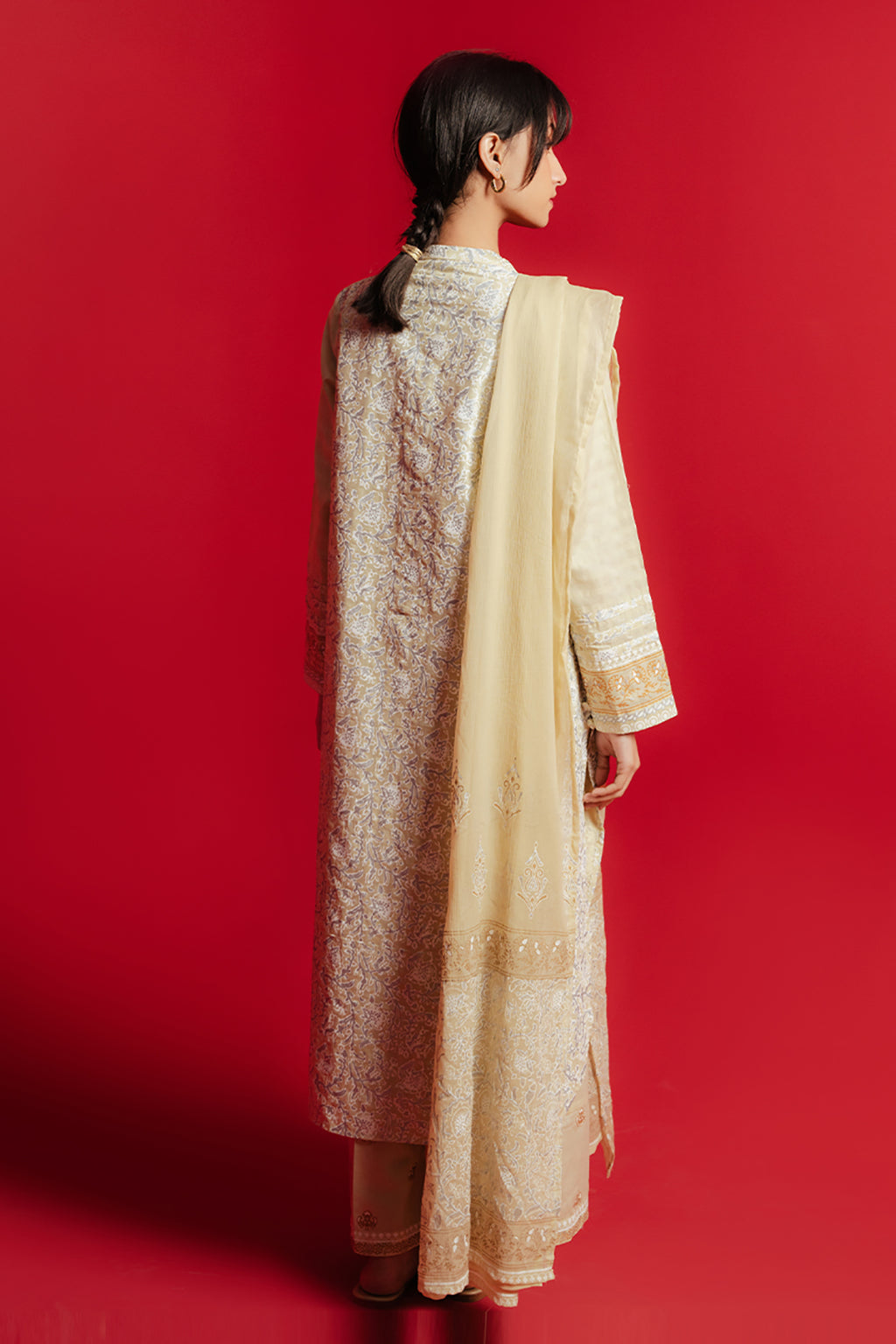 Embroidered Kurta Dupatta Trouser - 0978