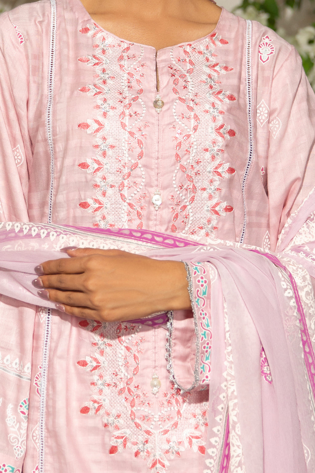 Embroidered Kurta Dupatta Trouser - 0988