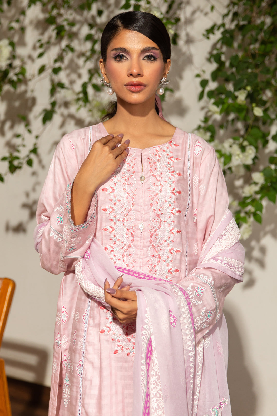 Embroidered Kurta Dupatta Trouser - 0988