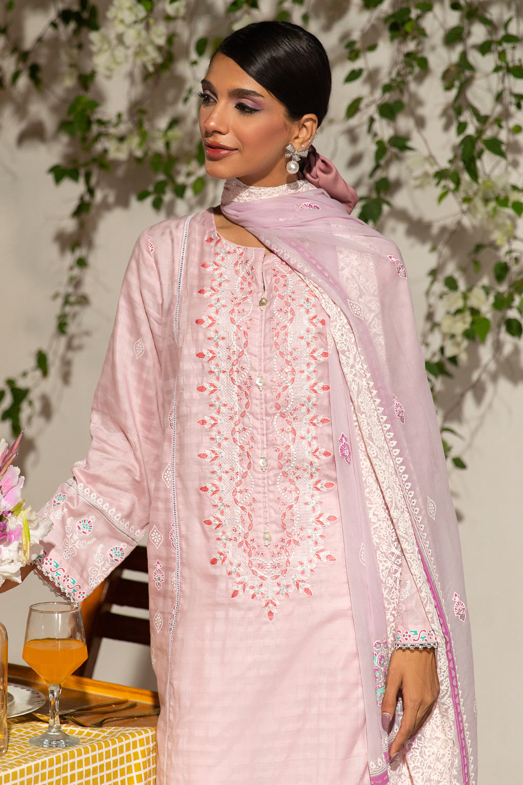 Embroidered Kurta Dupatta Trouser - 0988