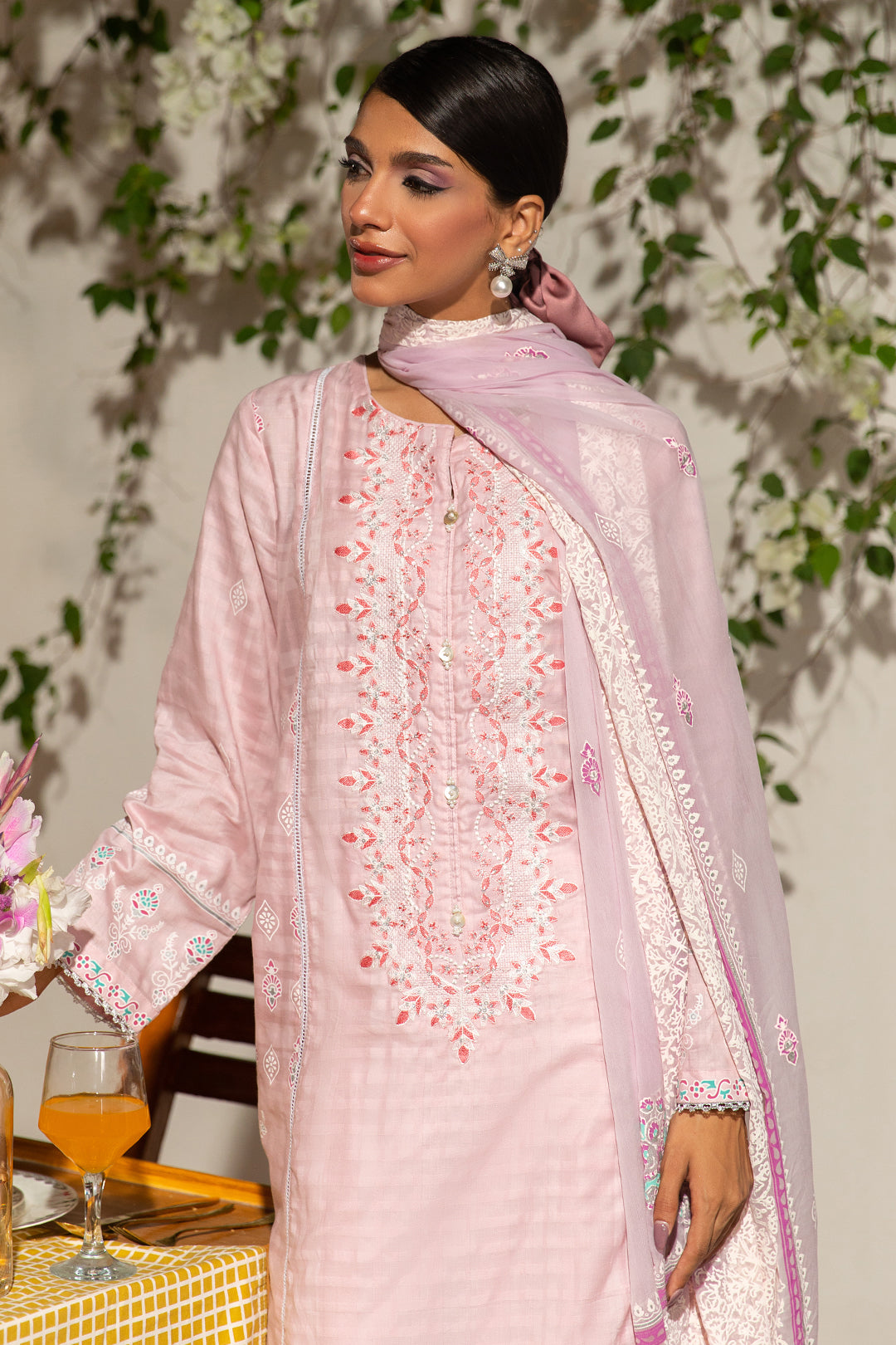 Embroidered Kurta Dupatta Trouser - 0988