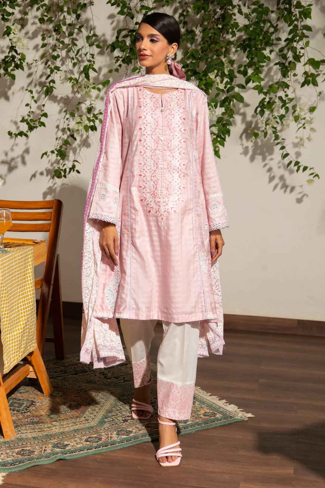 Embroidered Kurta Dupatta Trouser - 0988