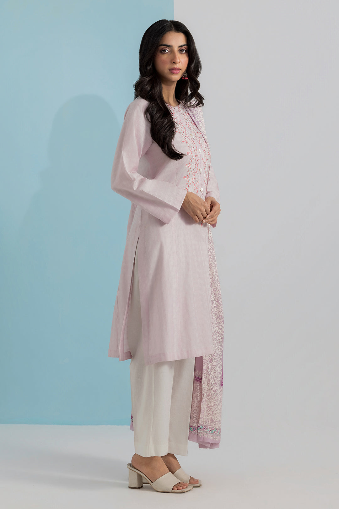 Embroidered Kurta Dupatta Trouser - 0989