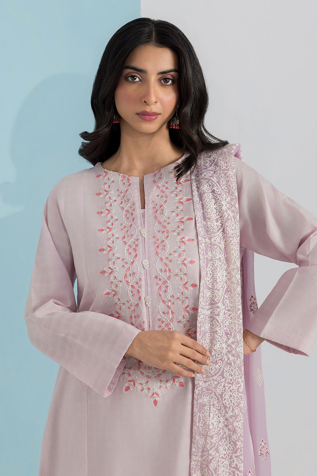 Embroidered Kurta Dupatta Trouser - 0989