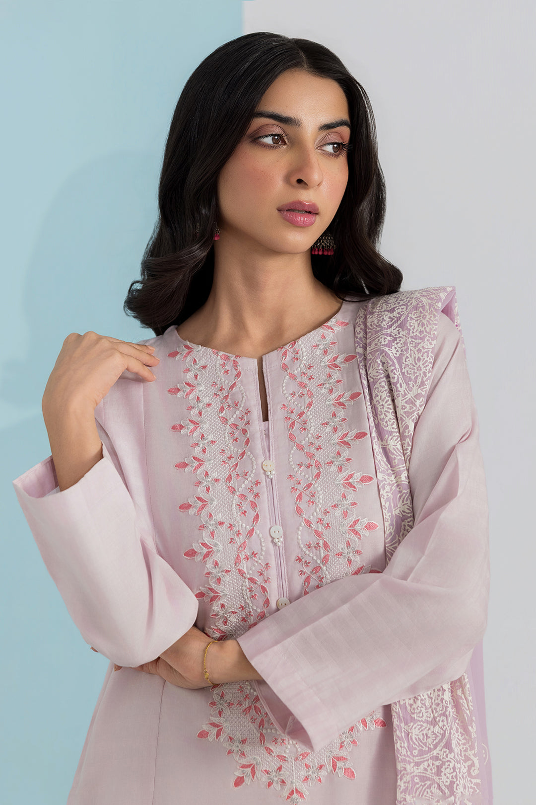 Embroidered Kurta Dupatta Trouser - 0989