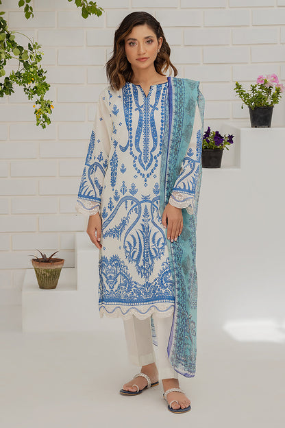 Embroidered Kurta Dupatta Trouser - 1076