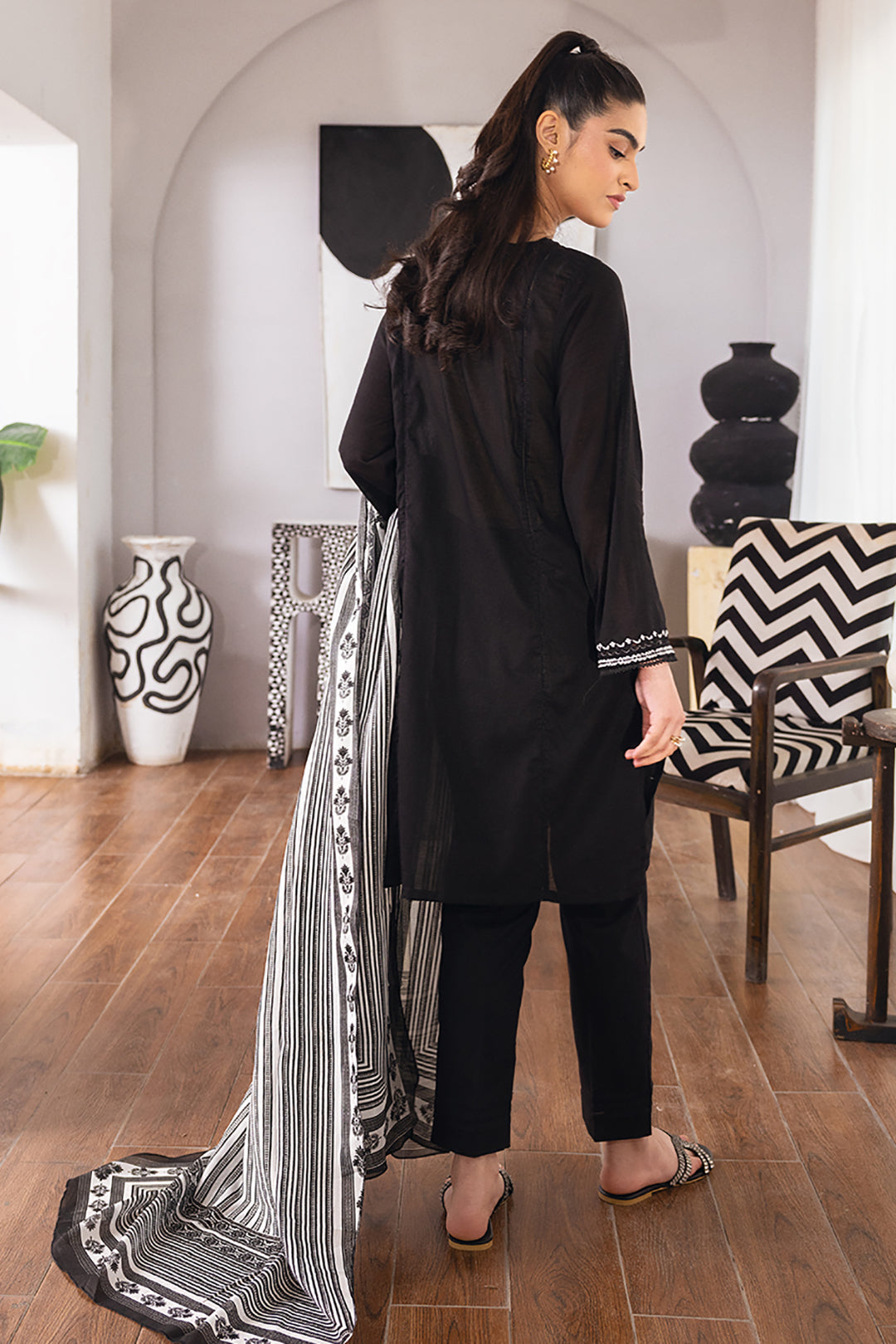 Embroidered Kurta Dupatta Trouser - 1085