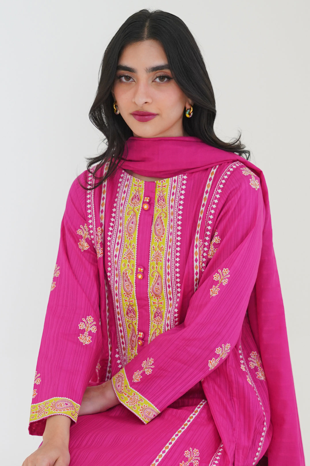 Embroidered Kurta Dupatta Trouser - 1092