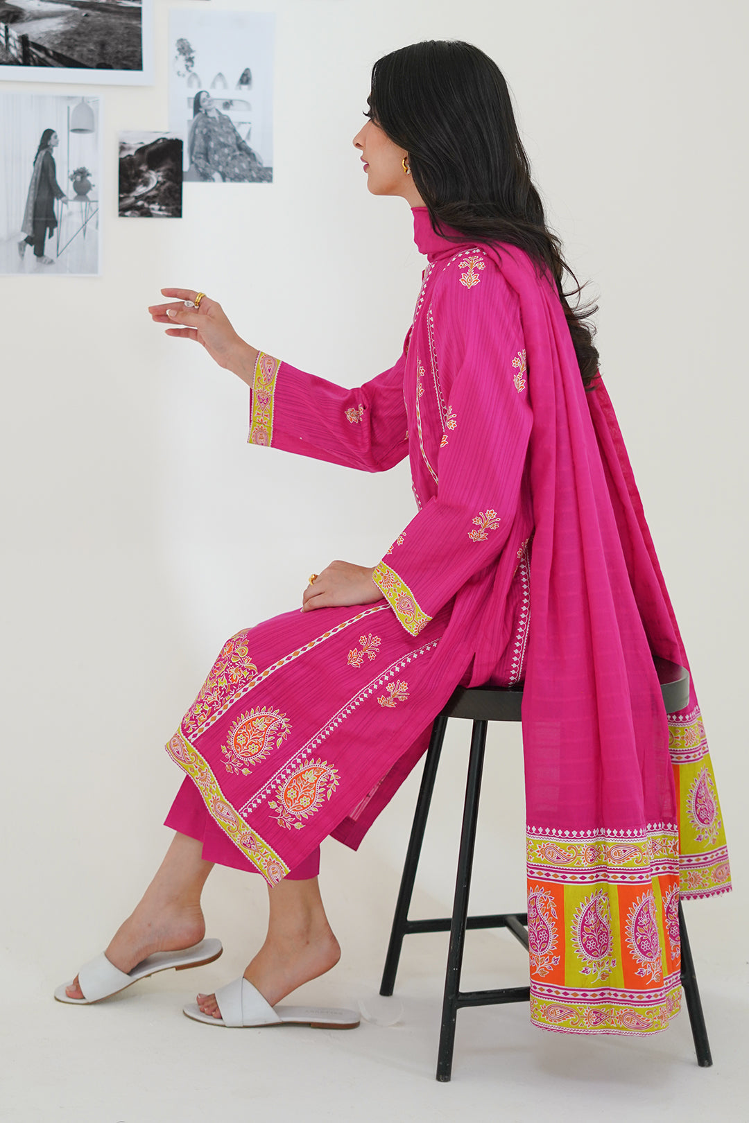 Embroidered Kurta Dupatta Trouser - 1092