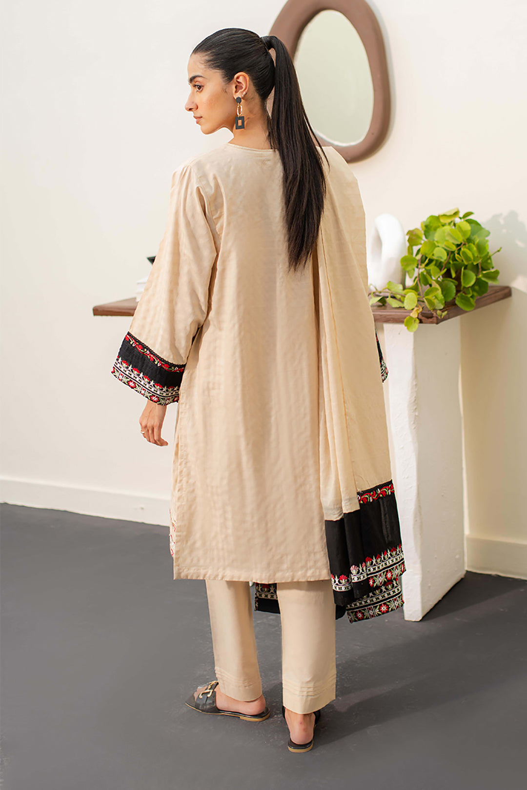 Embroidered Kurta Dupatta Trouser - 1229