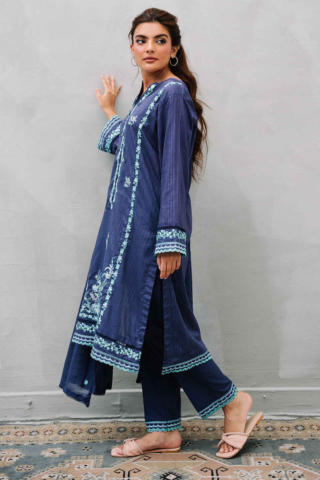 Embroidered Kurta Dupatta Trouser - 1231