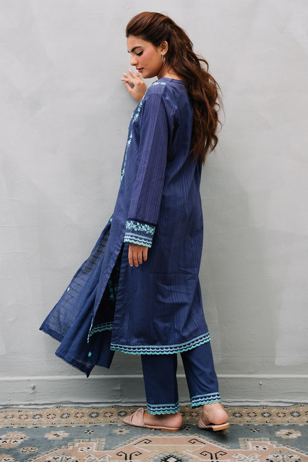 Embroidered Kurta Dupatta Trouser - 1231