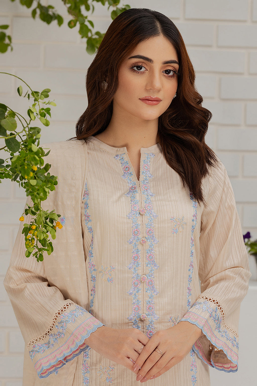 Embroidered Kurta Dupatta Trouser - 1232