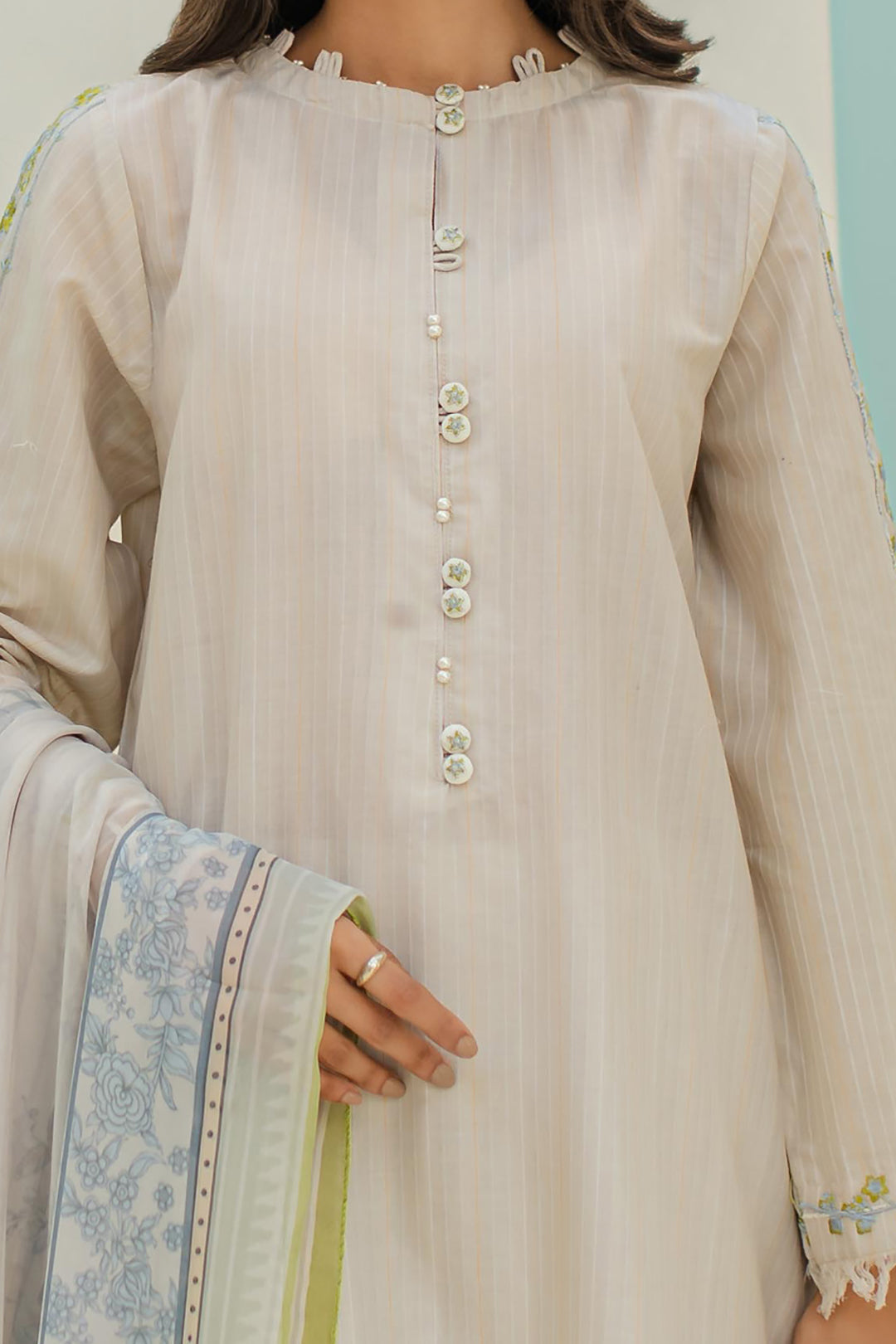 Embroidered Kurta Dupatta Trouser - 1242