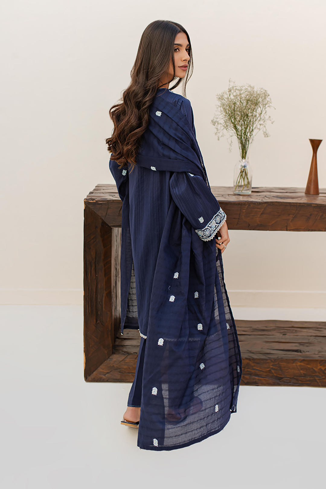 Embroidered Kurta Dupatta Trouser - 1243