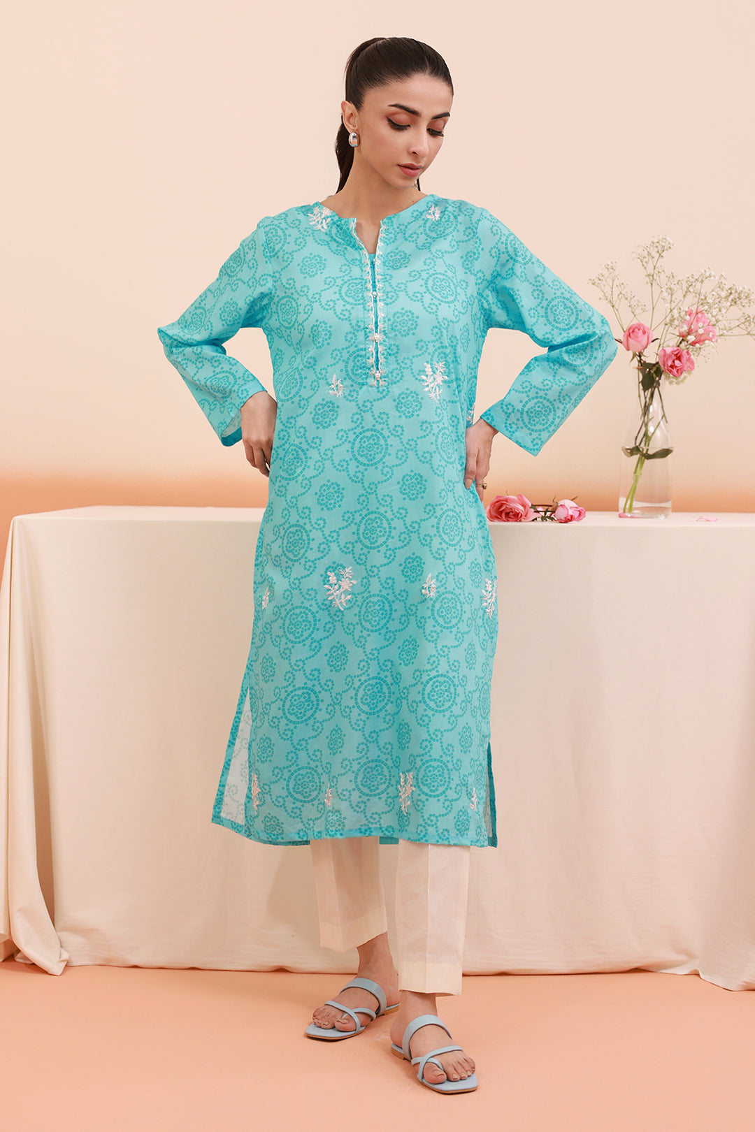 Embroidered Kurta - 2038