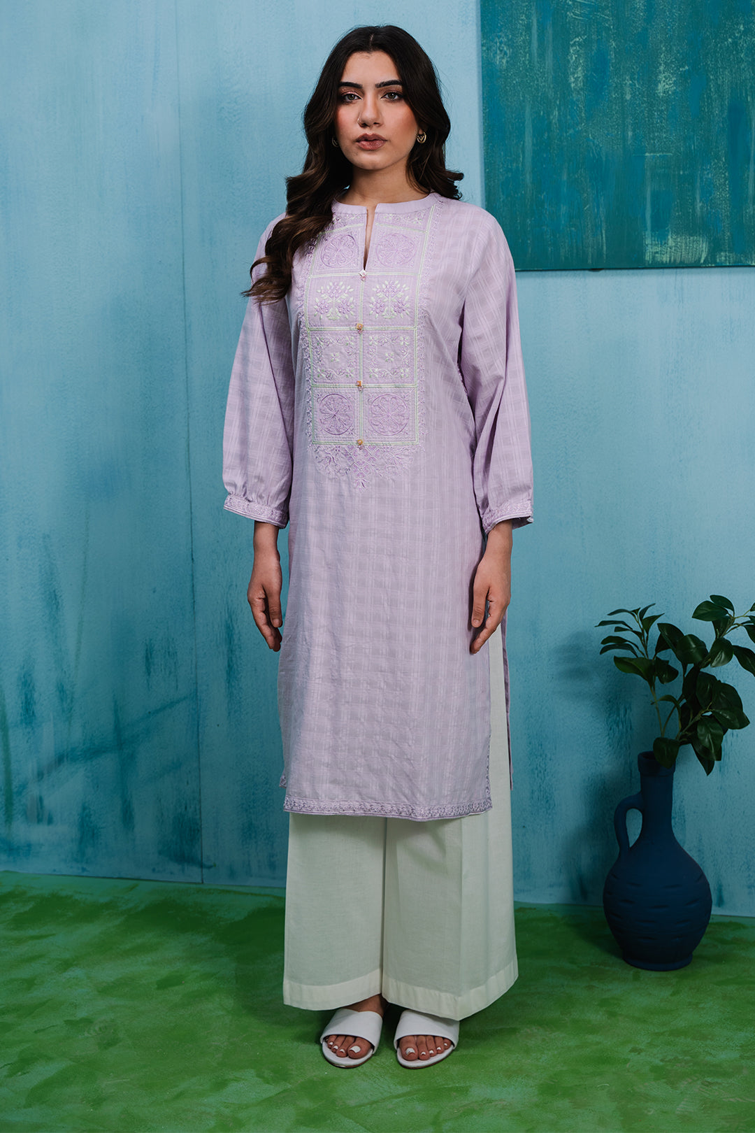 Embroidered Kurta - 2052