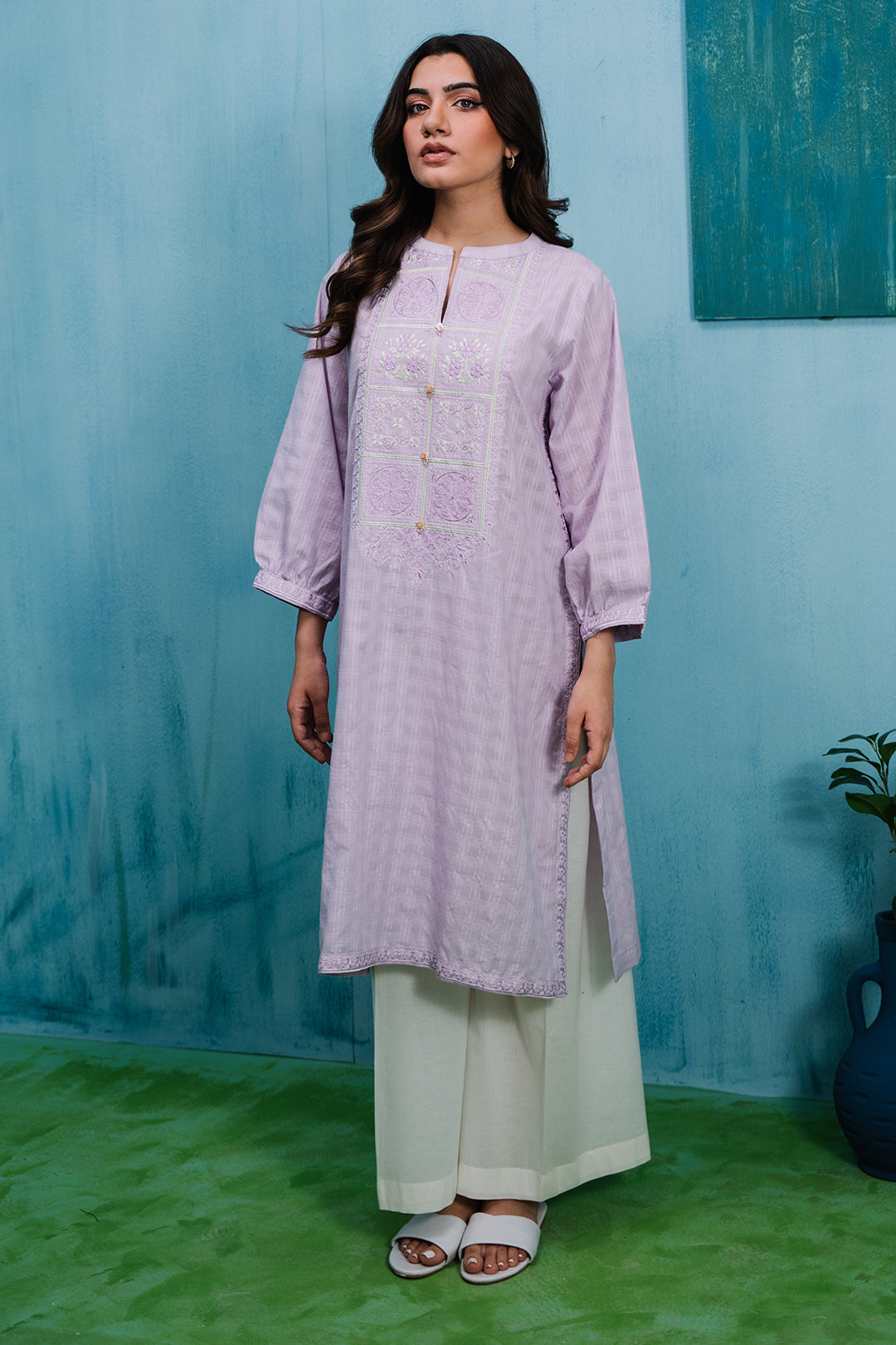 Embroidered Kurta - 2052