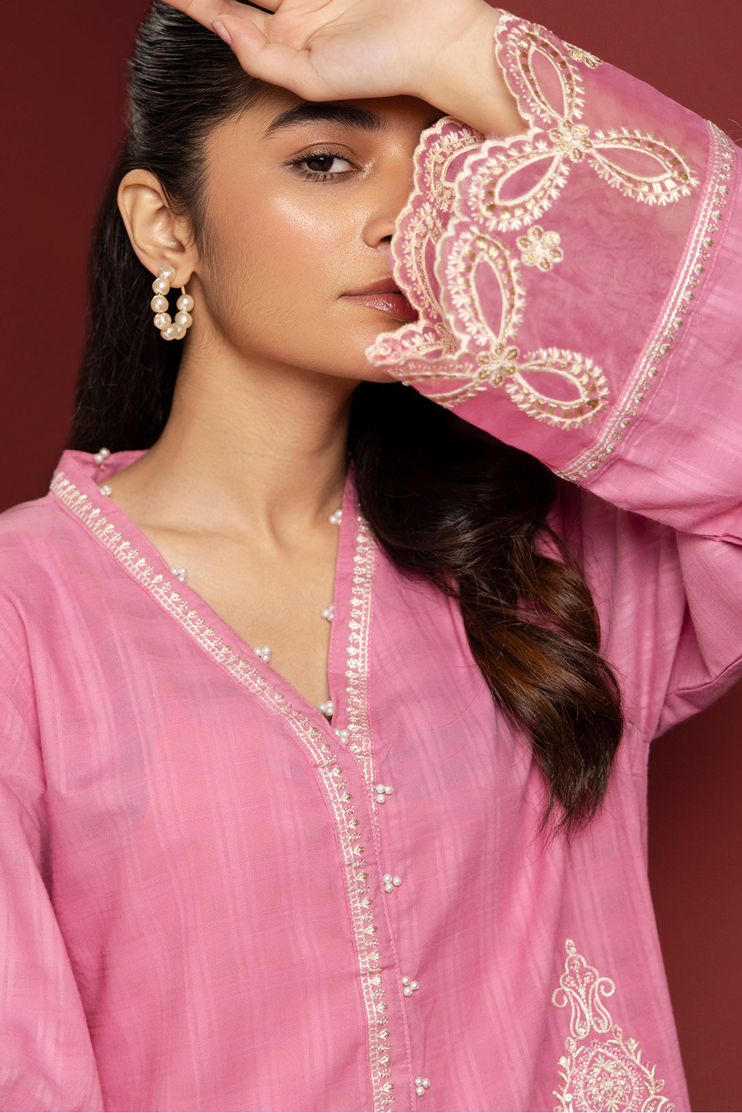 Embroidered Kurta - 2056