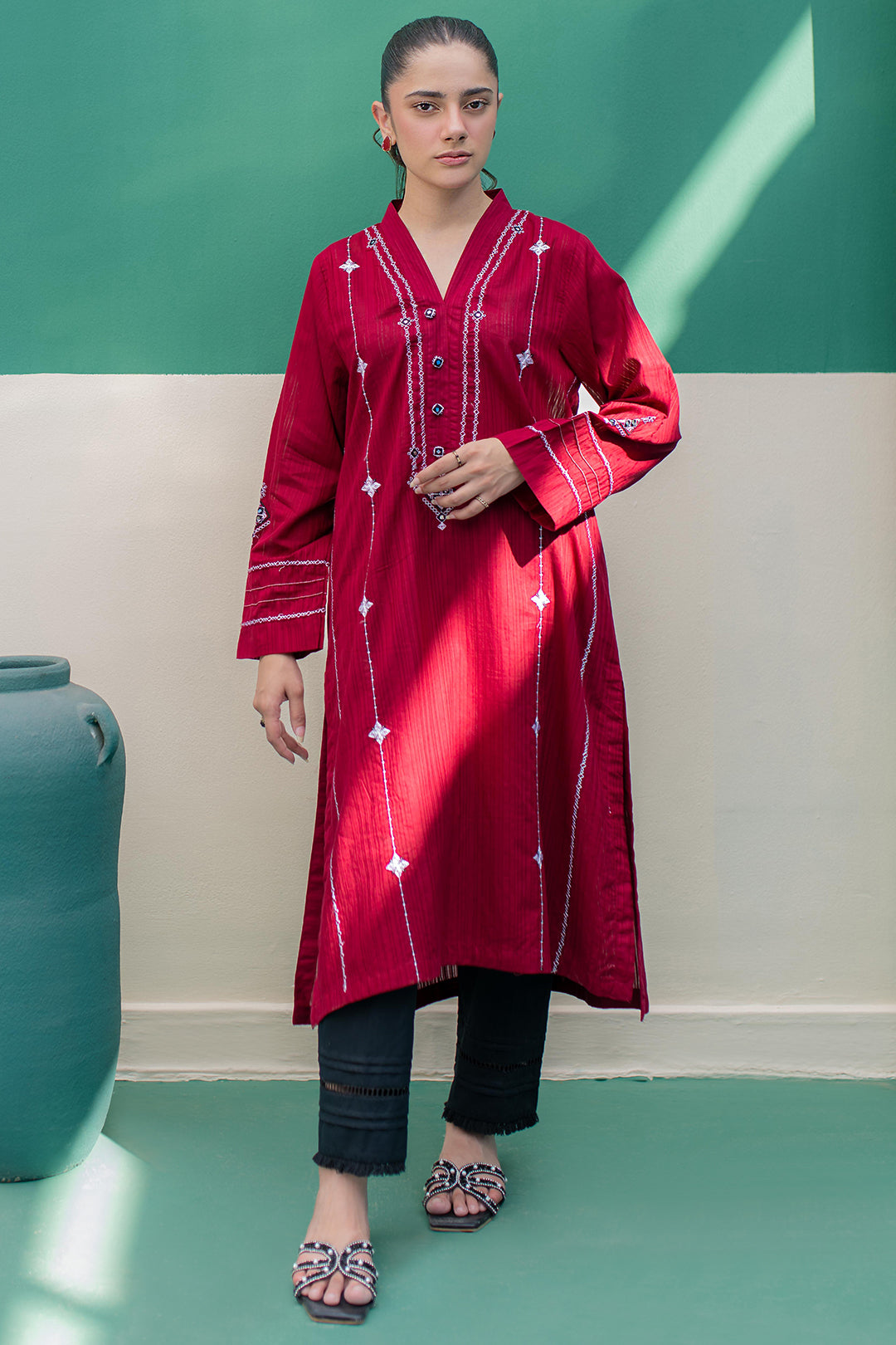 Embroidered Kurta - 2141