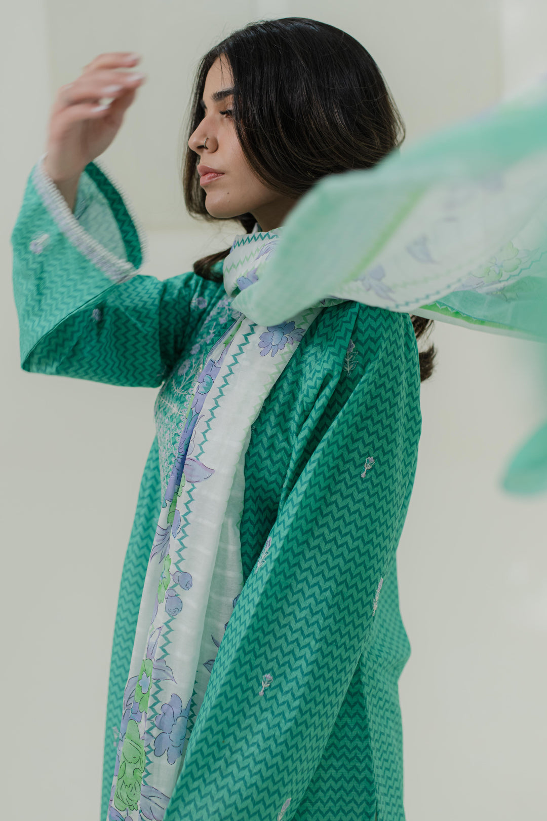 Embroidered Kurta Dupatta - 1703