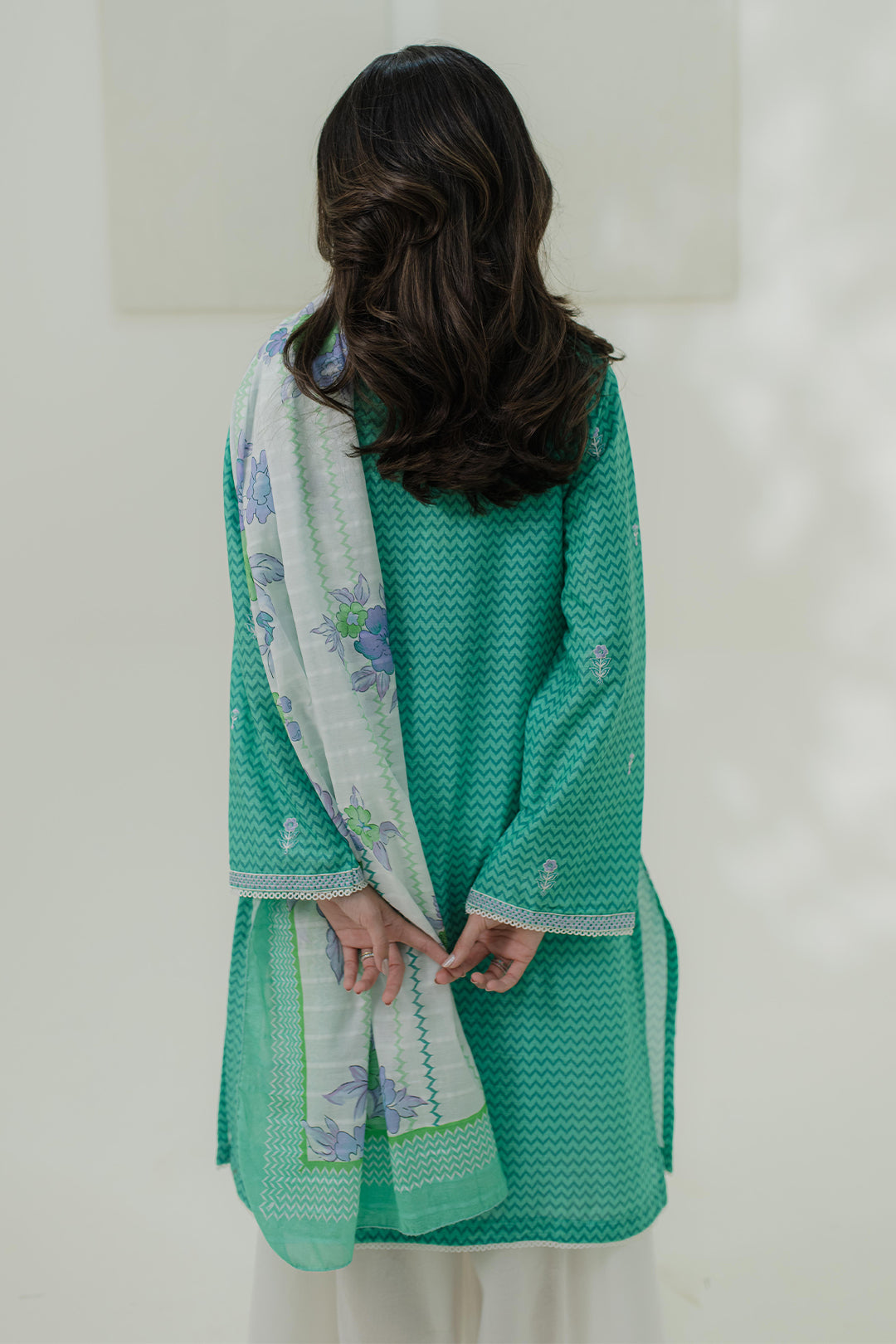 Embroidered Kurta Dupatta - 1703