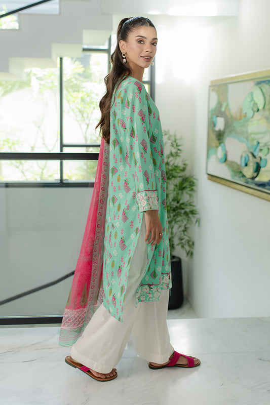 Embroidered Kurta Dupatta - 1704