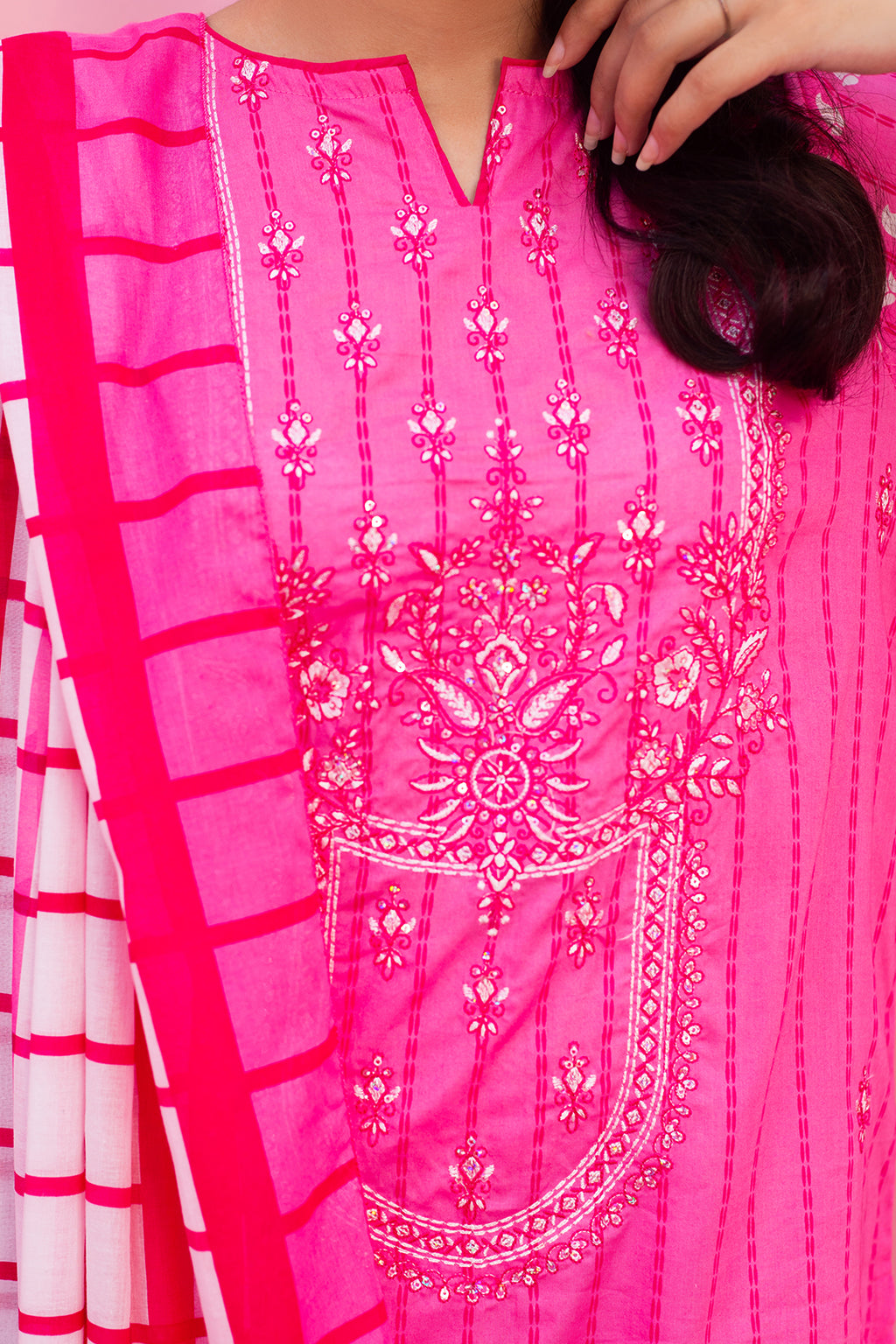 Embroidered Kurta Dupatta - 1707