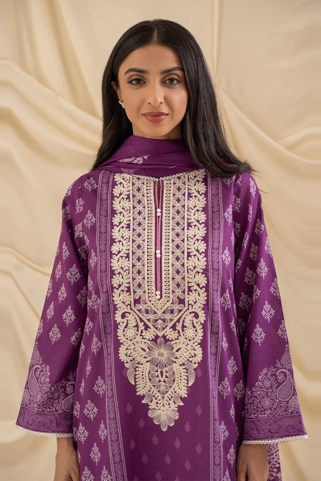 Embroidered Kurta Dupatta - 1710