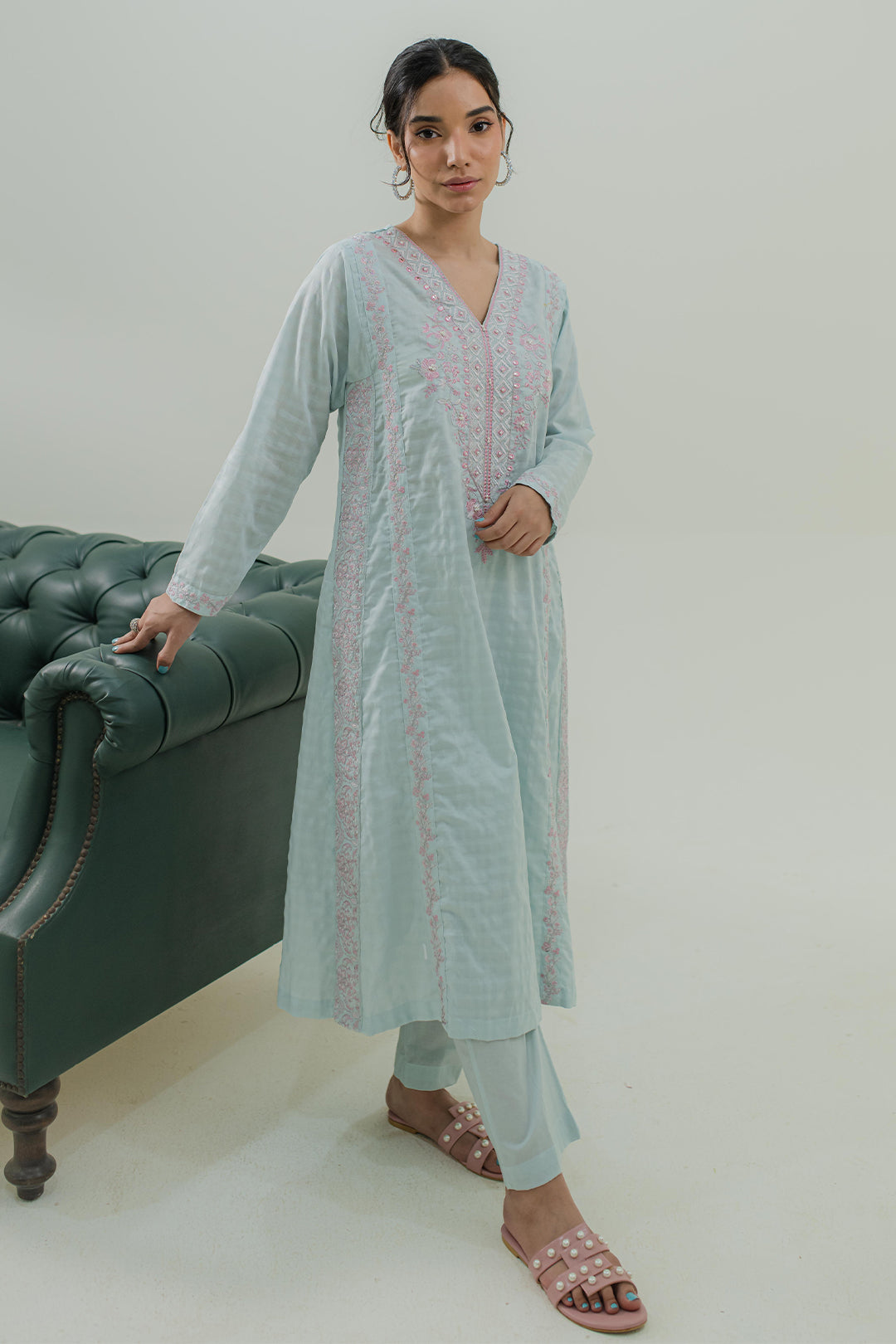 Embroidered Kurta Trouser - 1766