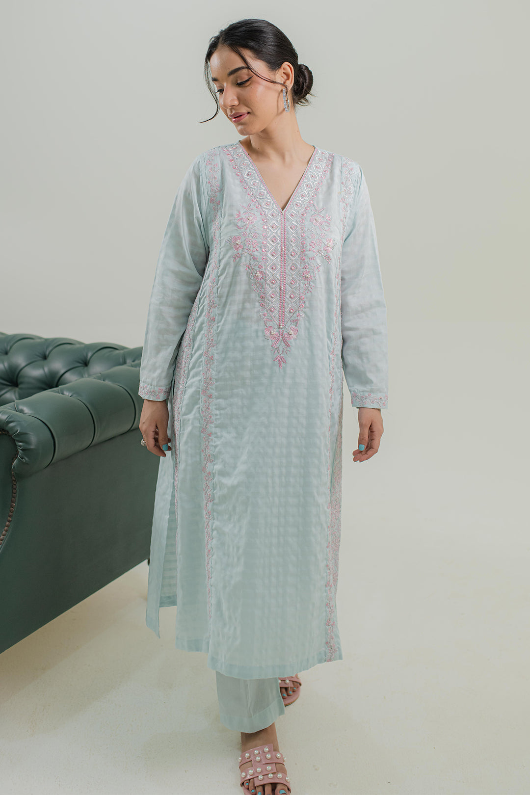 Embroidered Kurta Trouser - 1766