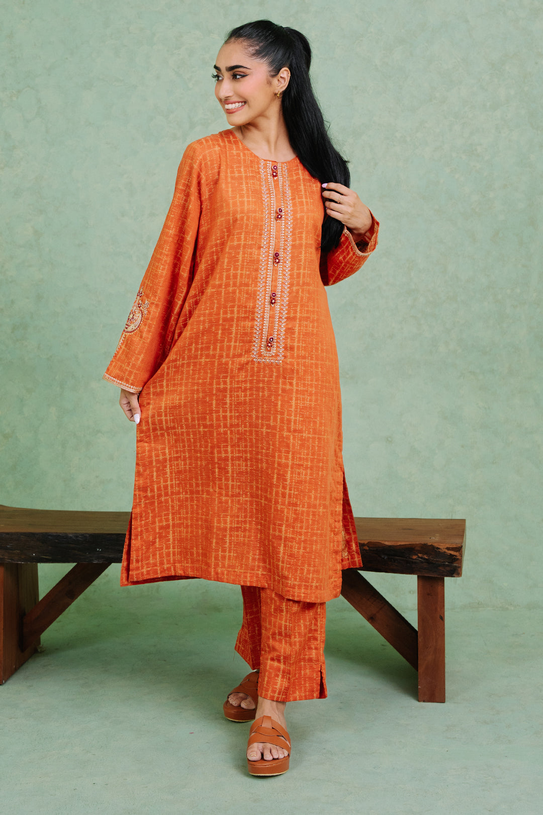 Embroidered  Kurta Trouser - 1768