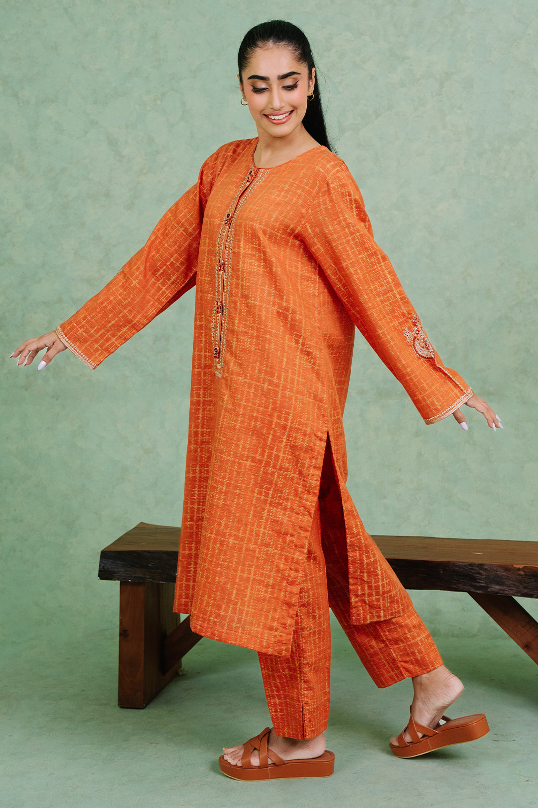 Embroidered  Kurta Trouser - 1768