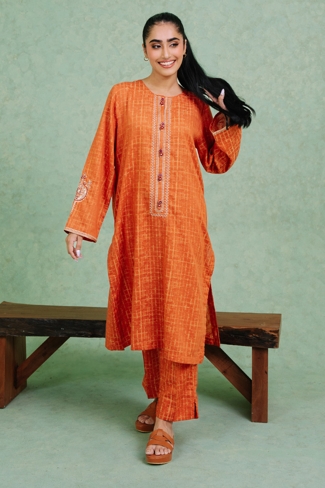 Embroidered  Kurta Trouser - 1768