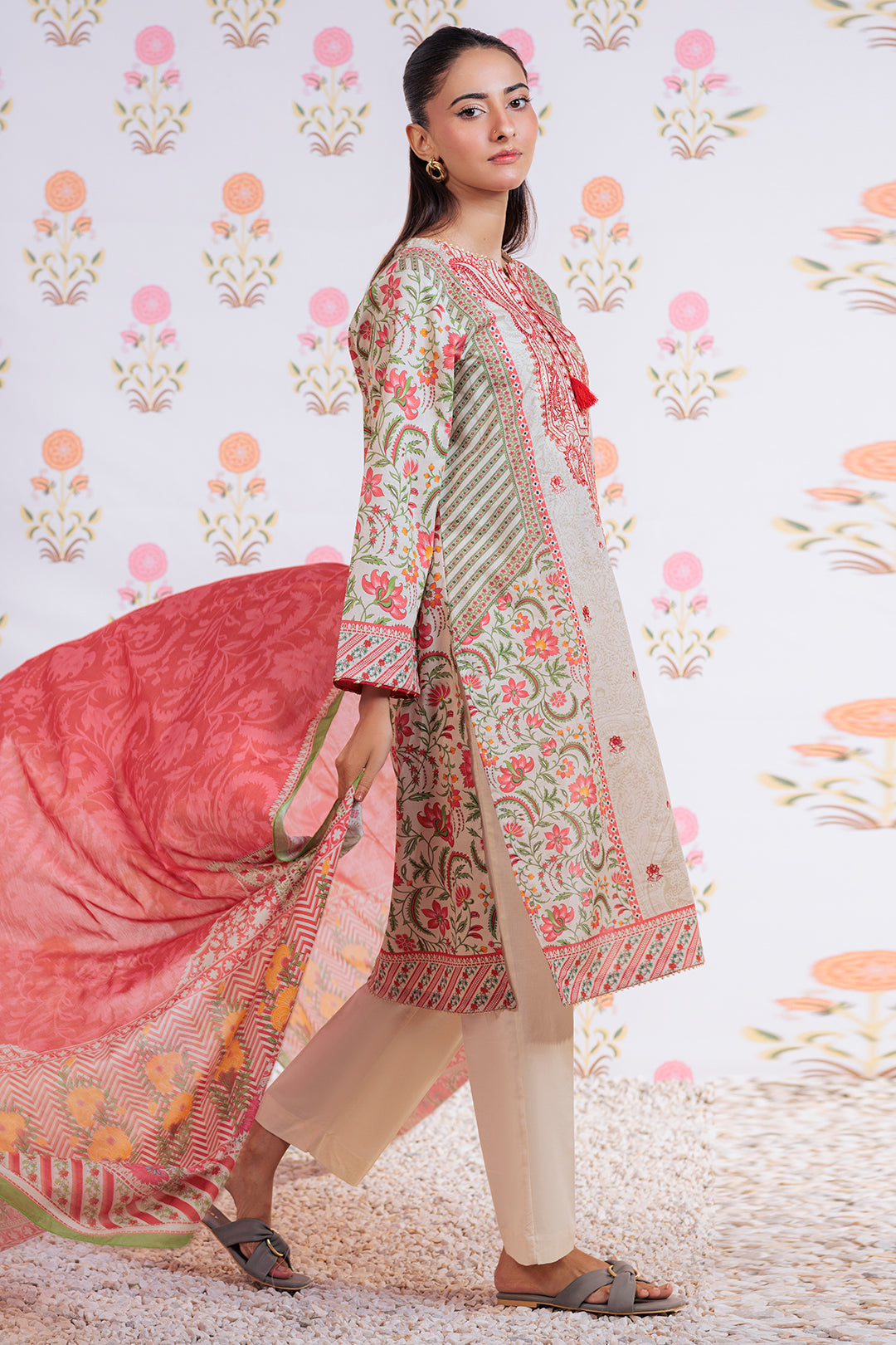 Embroidered Kurta Dupatta - 1895