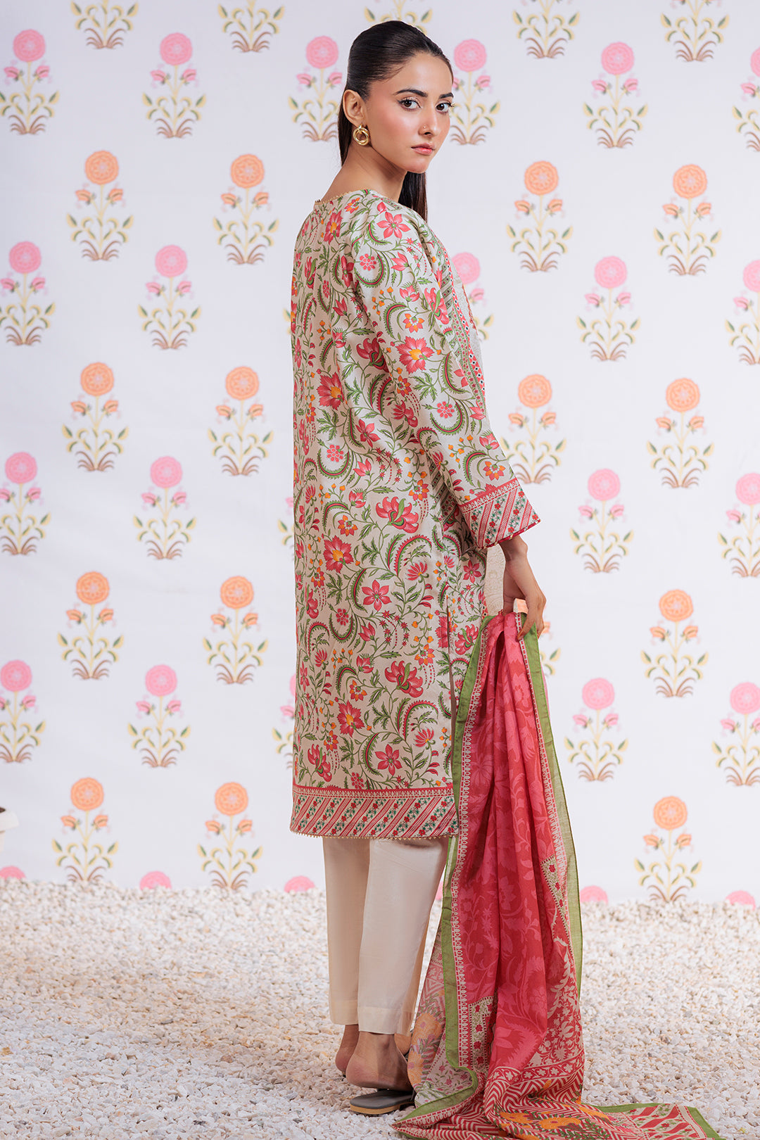 Embroidered Kurta Dupatta - 1895
