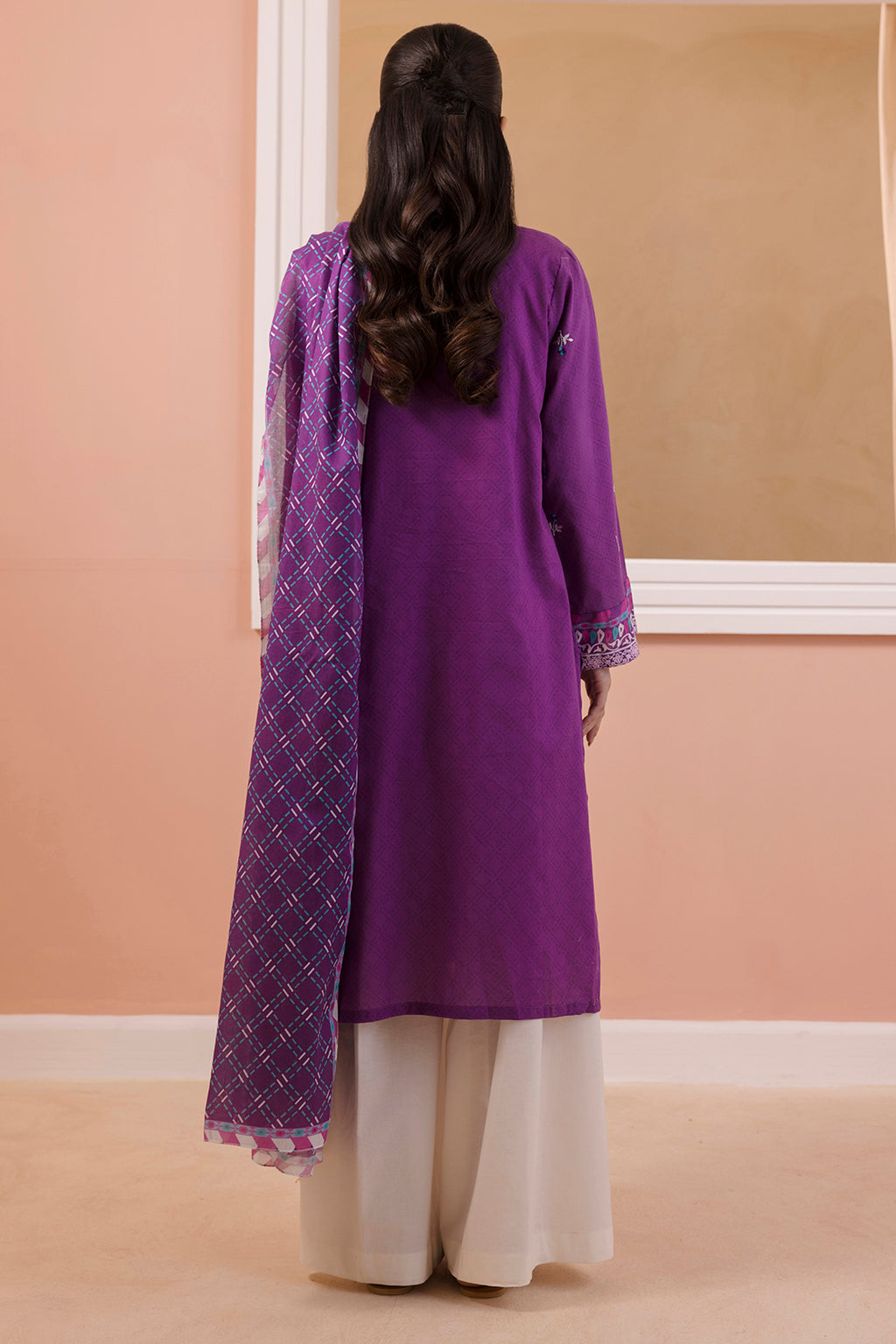 Embroidered Kurta Dupatta - 1896